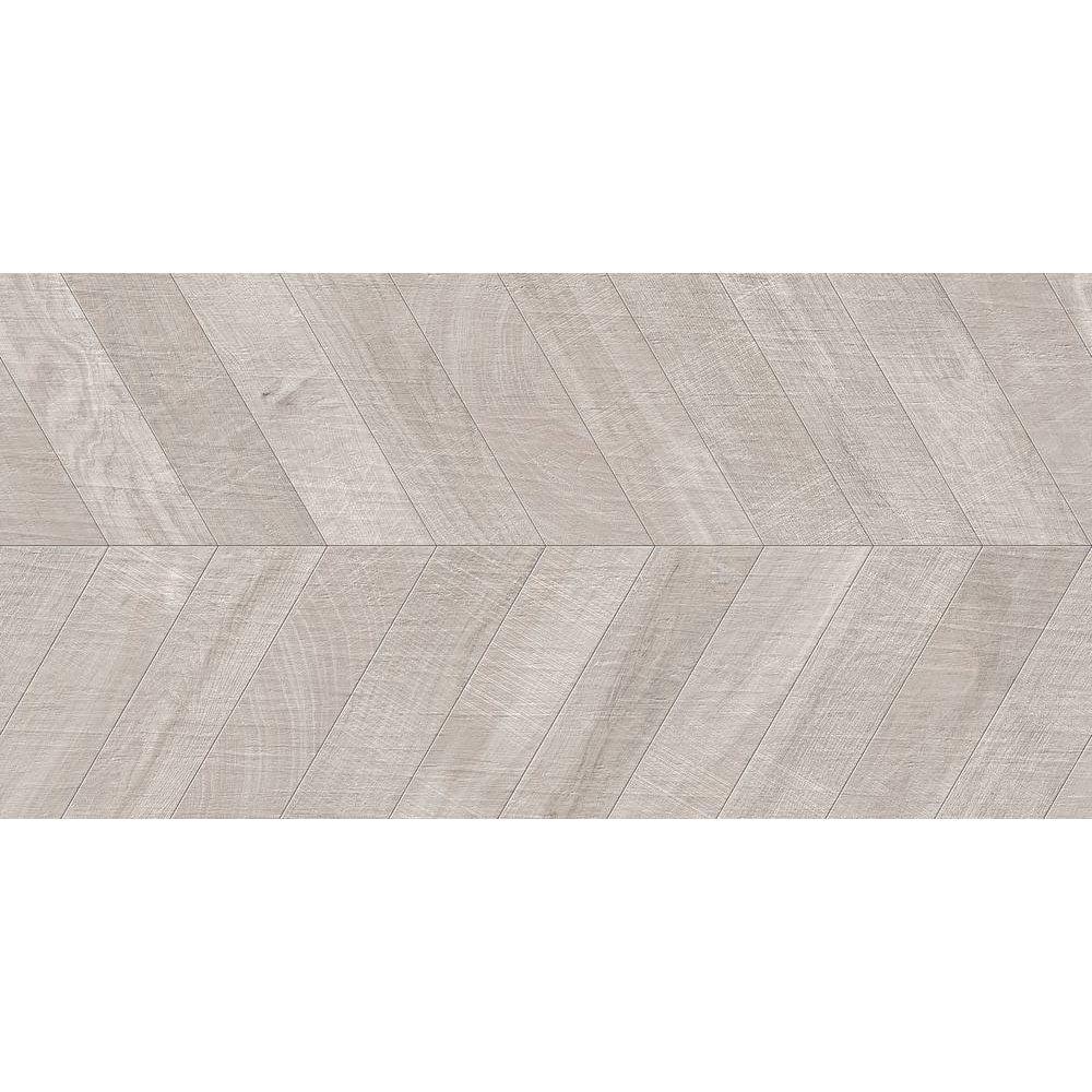 Japandi Chevron Gray Wood Look Porcelain Tile