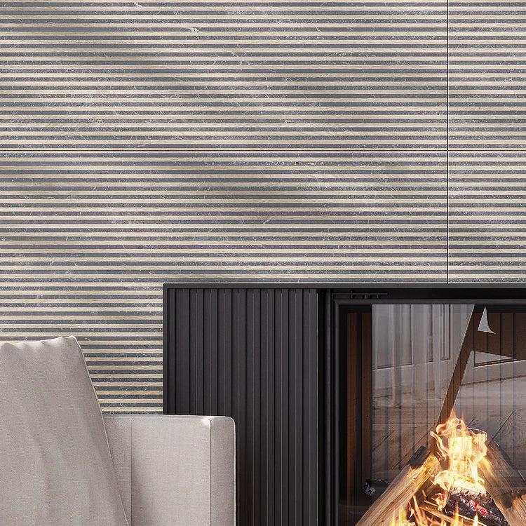 Japandi Contrast Black Slat Wall Tile