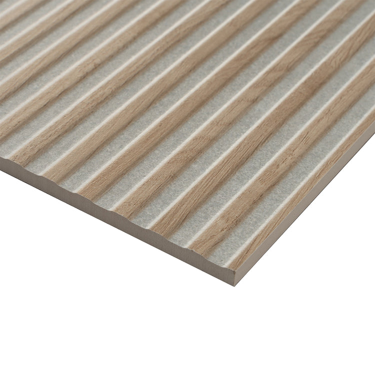 Japandi Contrast Gray Slat Wall Tile