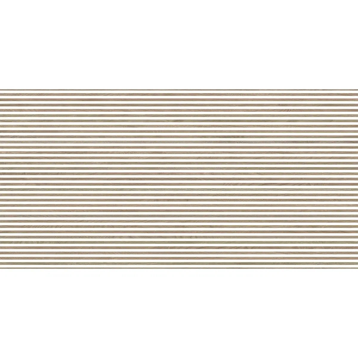 Japandi Contrast White Slat Wood-Look Wall Tile