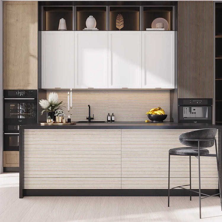 Japandi Contrast White Slat Wall Tile