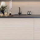 Japandi Contrast White Slat Wall Tile