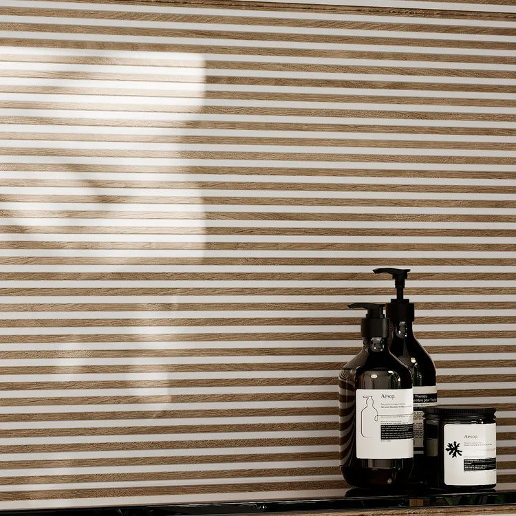 Japandi Contrast White Slat Wall Tile