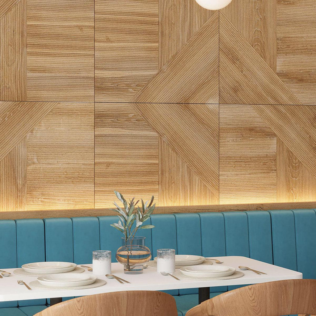 Japandi Geometric Wood Look Porcelain TIles