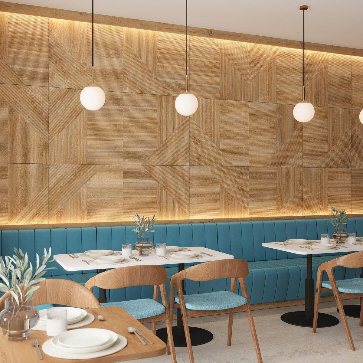 Japandi Geometric Wood Accent Wall Tile | Tile Club