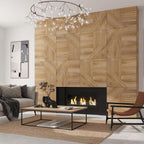 Japandi Geometric Wood Accent Wall Tile | Tile Club