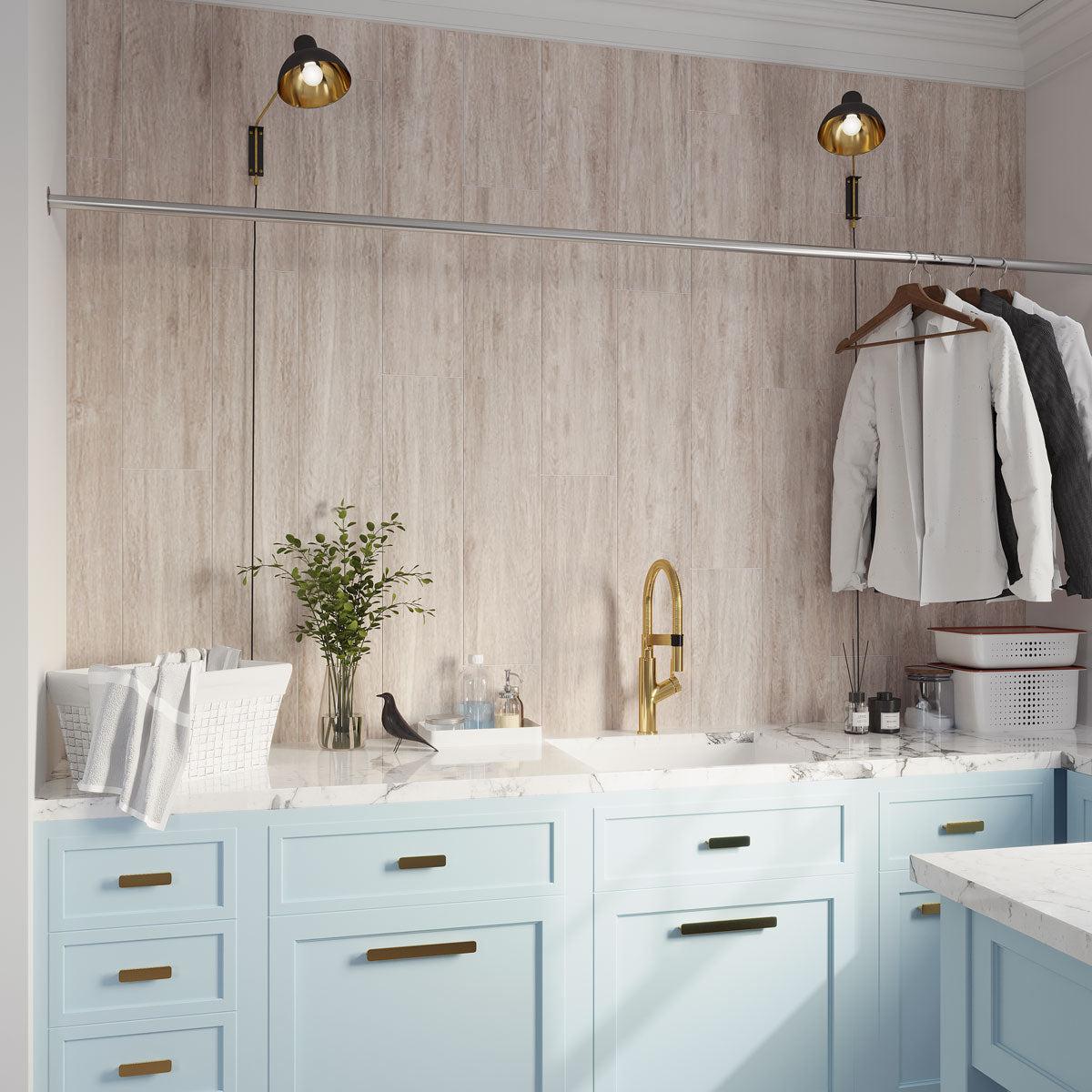 Japandi Gray 8x48 Wood-Look Tile Flooring | Large Format Porcelain
