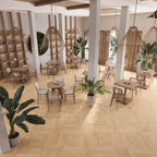 Japandi Honey Parquet Wood-Look Tile Flooring | Tile Club