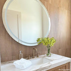 Japandi Maple Slat Wood-look Tile Bathroom Wall Backsplash