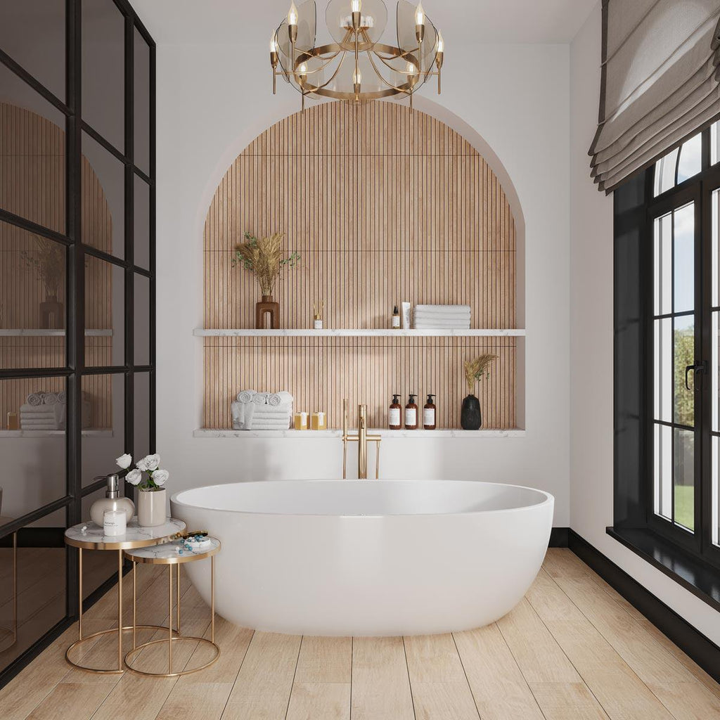 Japandi Maple Slat Wall Tile | Tile Club