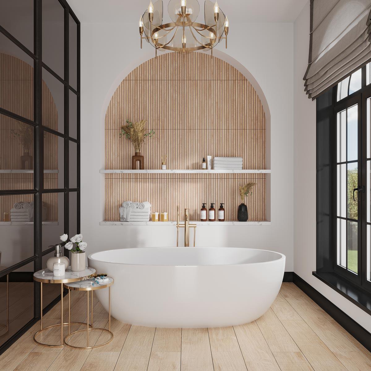 Japandi Maple Slat Wall Tile | Tile Club