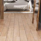 Japandi Natural Wood Look Porcelain Tile  Hallway FLoor