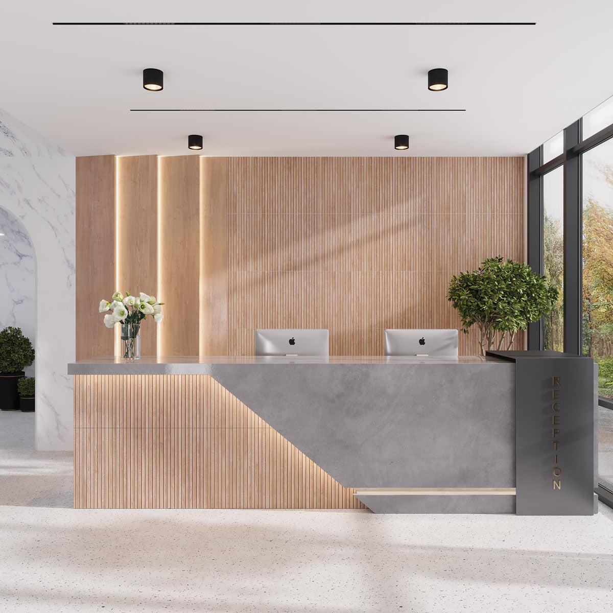 Japandi Natural Slat Wall Tile Commercial Design