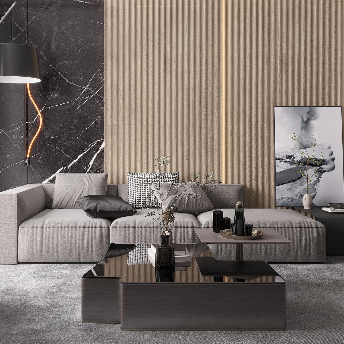 Japandi Skinny Slat Natural Wood-Look Tile | Tile Club