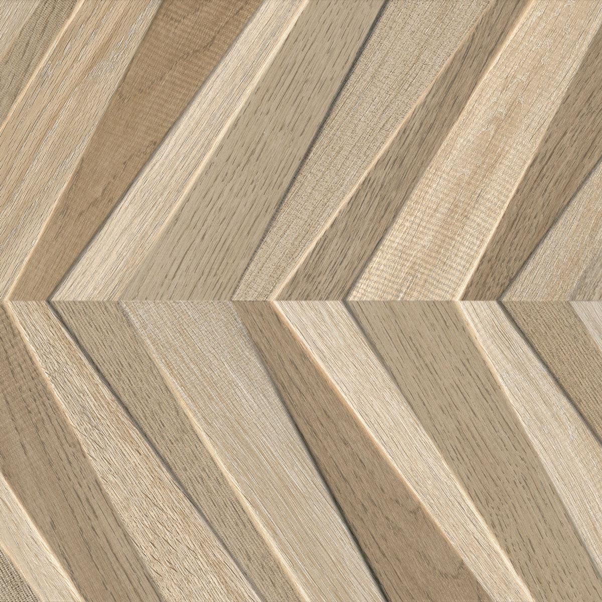 Japandi Textured Chevron Dark Wood