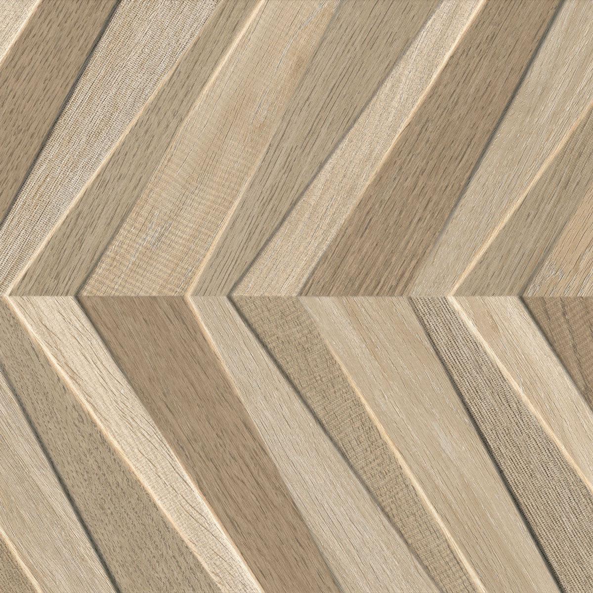 Japandi Textured Chevron Dark Wood