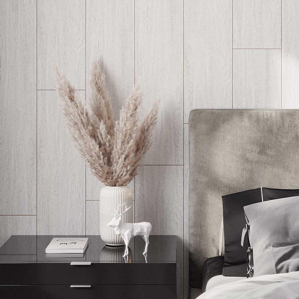 Japandi White 8x48 Wood-Look Tile Flooring | Large Format
