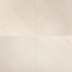 Japandi White Parquet Wood-Look Tile Flooring