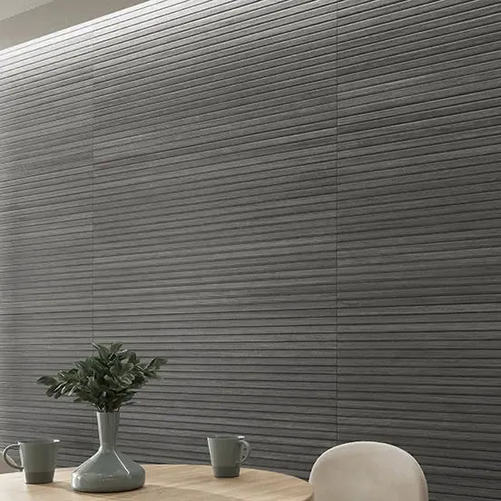 Japandi Black Slat Wall Tile | Porcelain Wood Look Tile