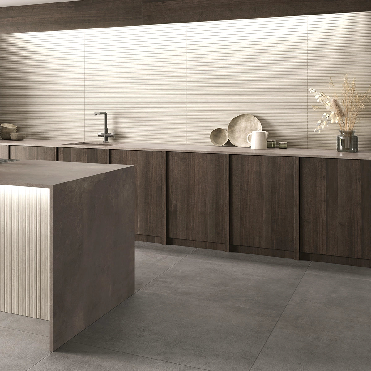 Japandi White Slat Wall Tile | Tile Club