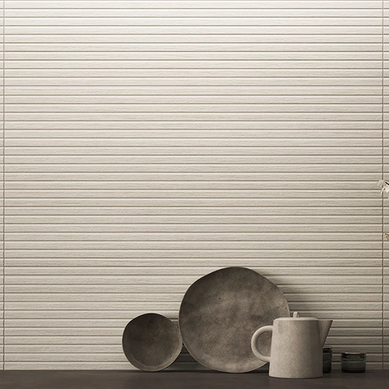 Japandi White Slat Wall Tile