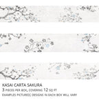 Assorted floral patterned wood planks in Kasai Carta Sakura
