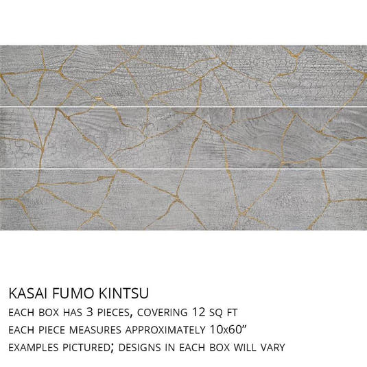 Kasai Fumo Kintsugi 10x60" Rectified Porcelain Tile | Tile Club