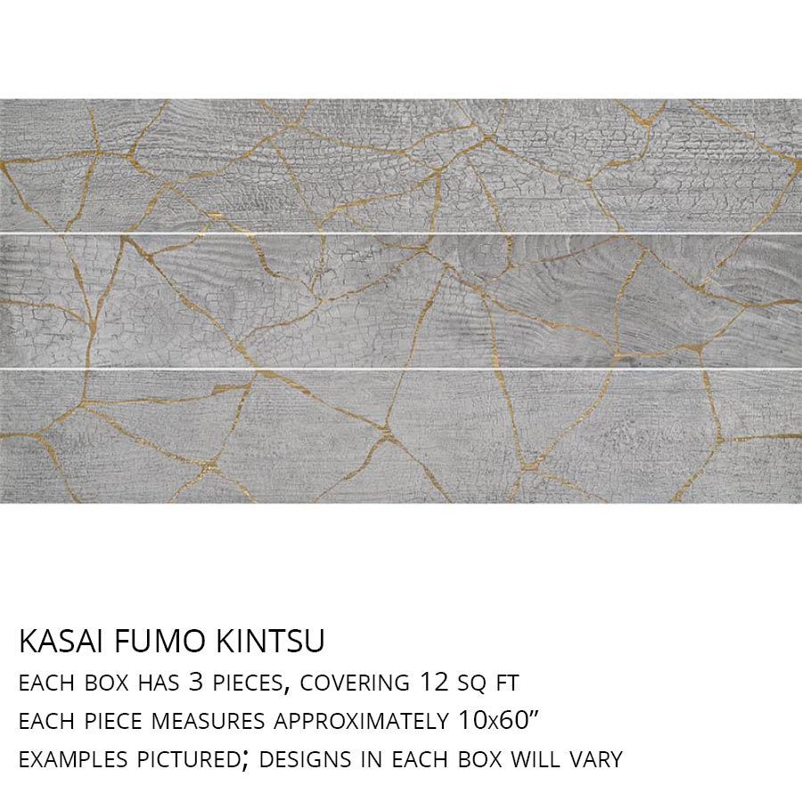 Kasai Fumo Kintsugi 10x60" Rectified Porcelain Tile | Tile Club