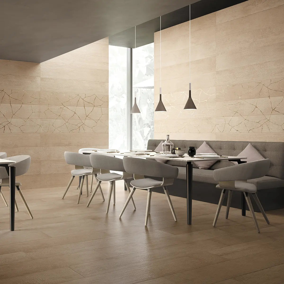 Kasai Maple Kintsugi 10x60" Rectified Porcelain Tile