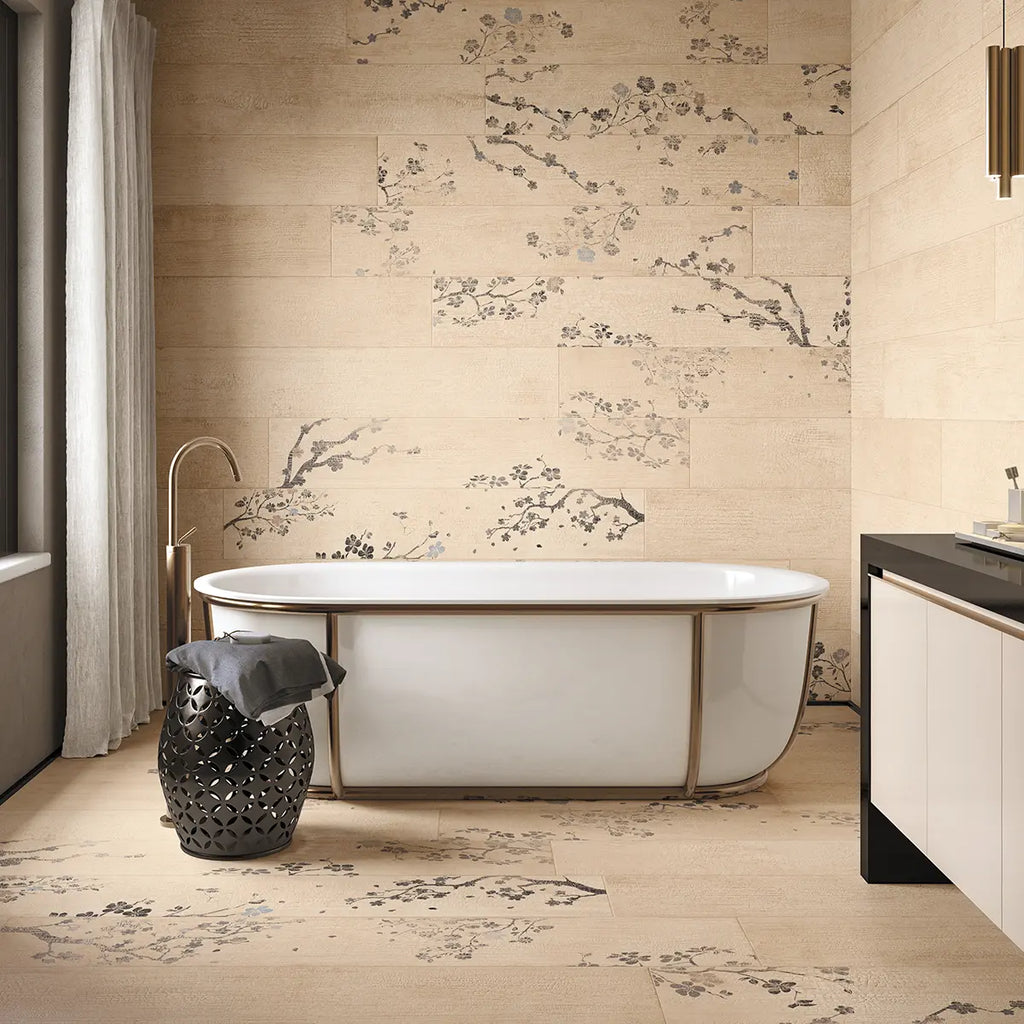 Kasai Maple Sakura 10x60" Rectified Porcelain Tile | Tile Club