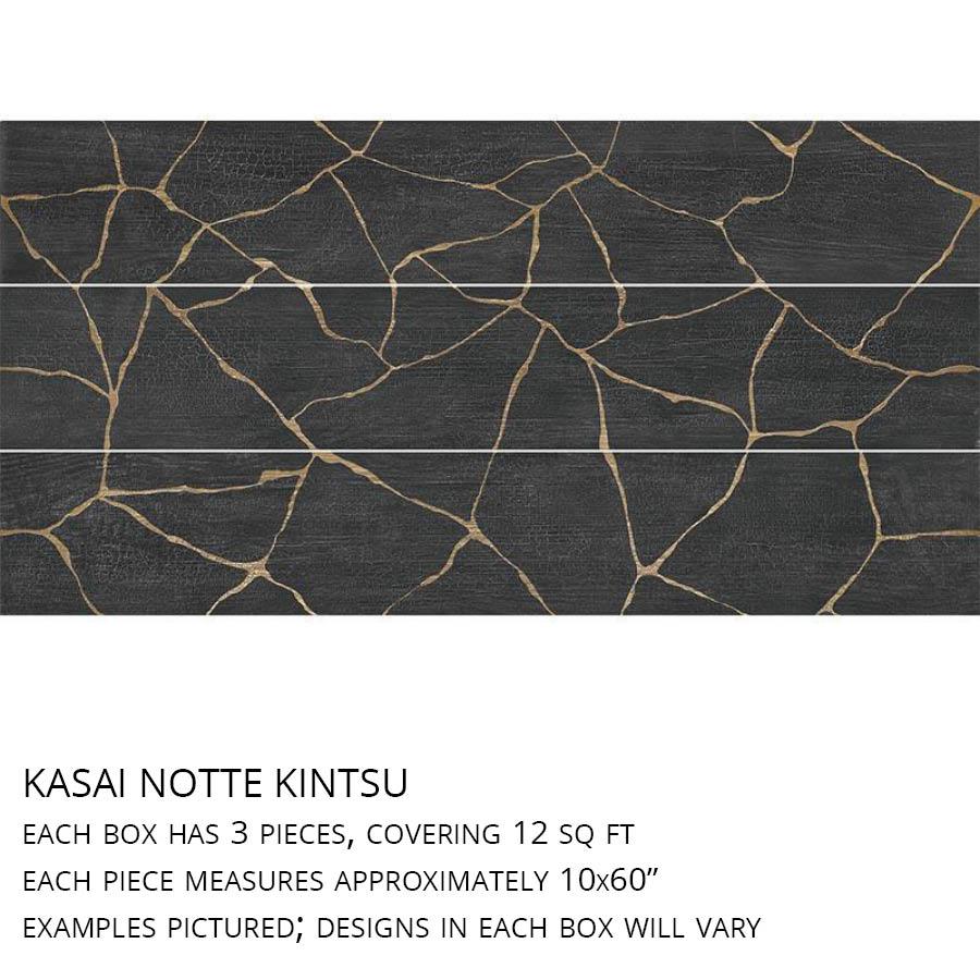 Kasai Notte Kintsugi 10x60" Rectified Porcelain Tile