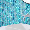 Koi Pond Blue Mixed Squares Glass Tile | Tile Club