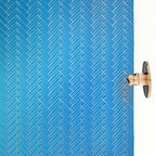 Sky Blue Herringbone Glass Tile | Tile Club