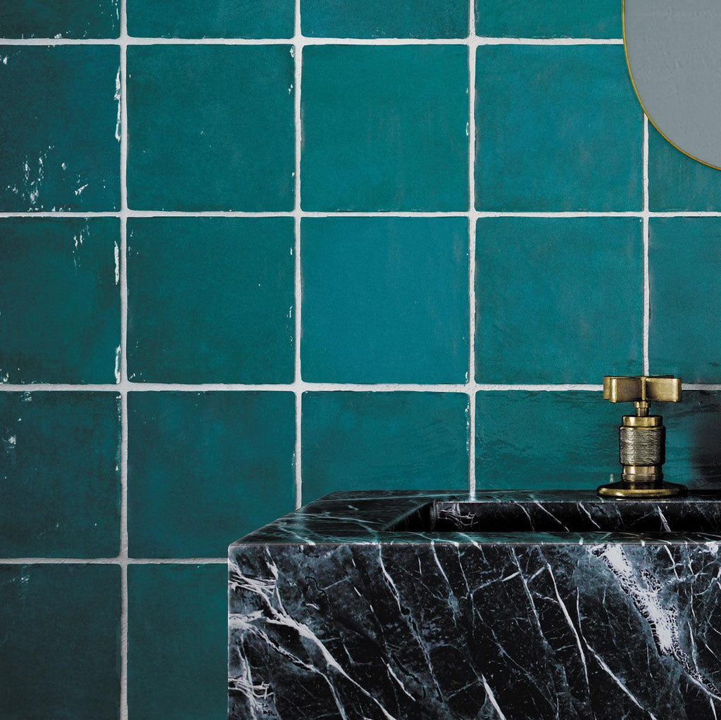 La Riviera Quetzal Peacock Green Ceramic TIle5x5