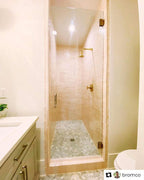 La Riviera Rose Pink Zellige Ceramic Tile Shower from HGTV's Rock the Block for a Cozy Mother in Law Suite