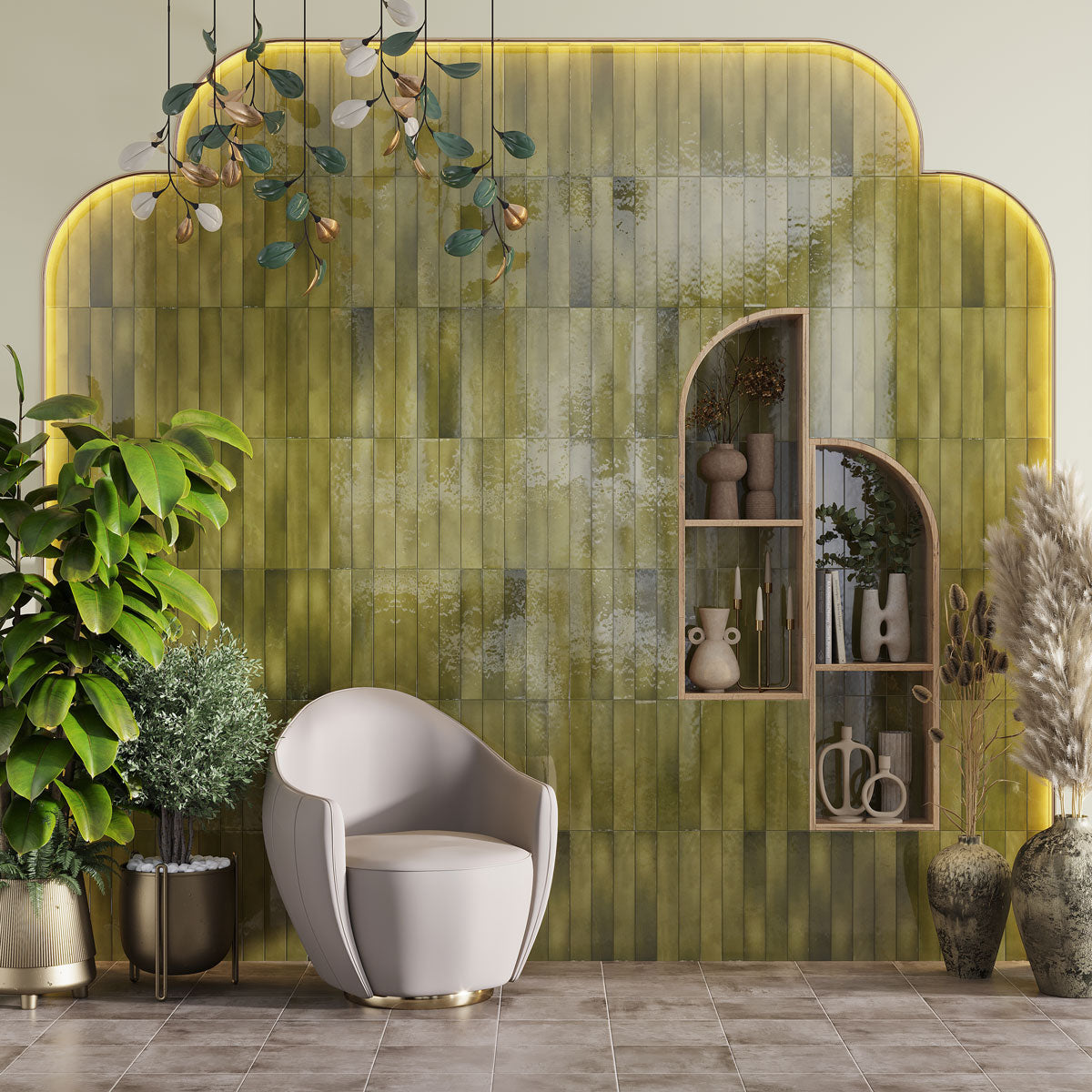 Lake Basil Ceramic Subway Tile 2.6x16 | Tile Club