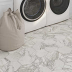 10" Calacatta Gold Marble Hexagon Tile Honed | Tile Club