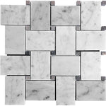 Natural Marble Large Basketweave Tile