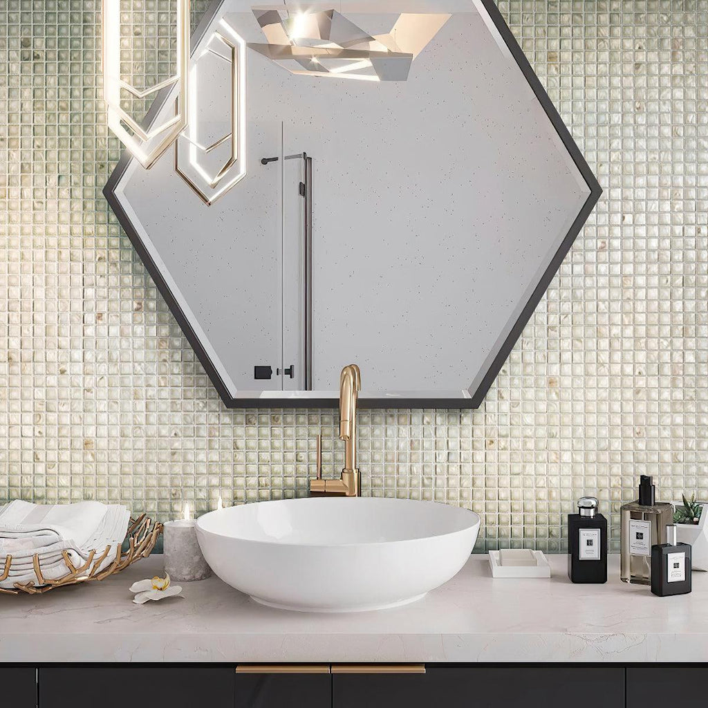 Large Pillow Mother of Pearl Mosaic Tile Bathroom Backsplash