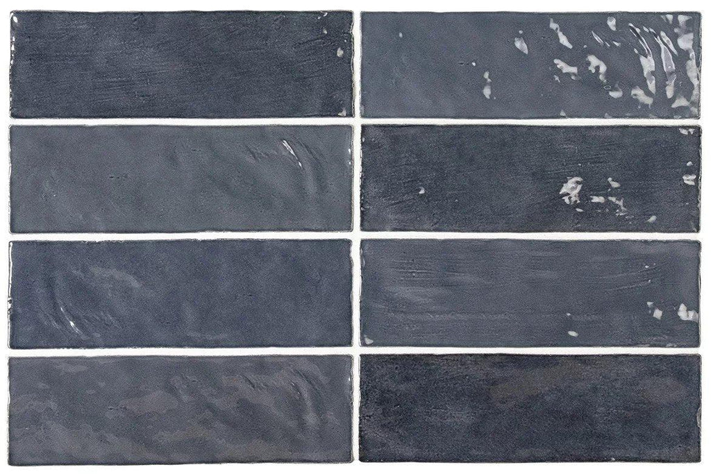 Zellige Blue Glazed Ceramic Subway Tiles