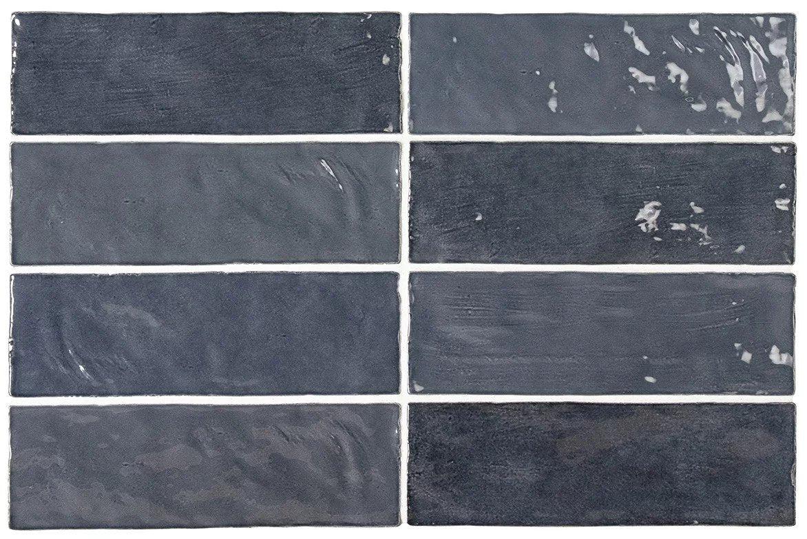 Zellige Blue Glazed Ceramic Subway Tiles