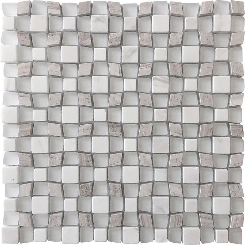 Lavana Wooden Beige & White Mosaic Tile | Tile Club 