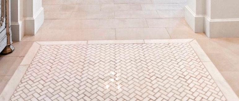 Lexington White Marble Mosaic Tile Floor Install