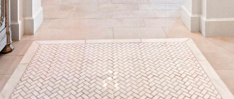Lexington White Marble Mosaic Tile Floor Install