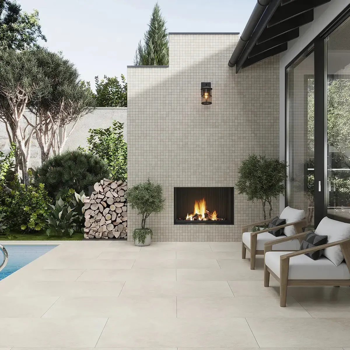 Lithia Beige Quartzite Look Porcelain Tile 24x48 | Tile Club