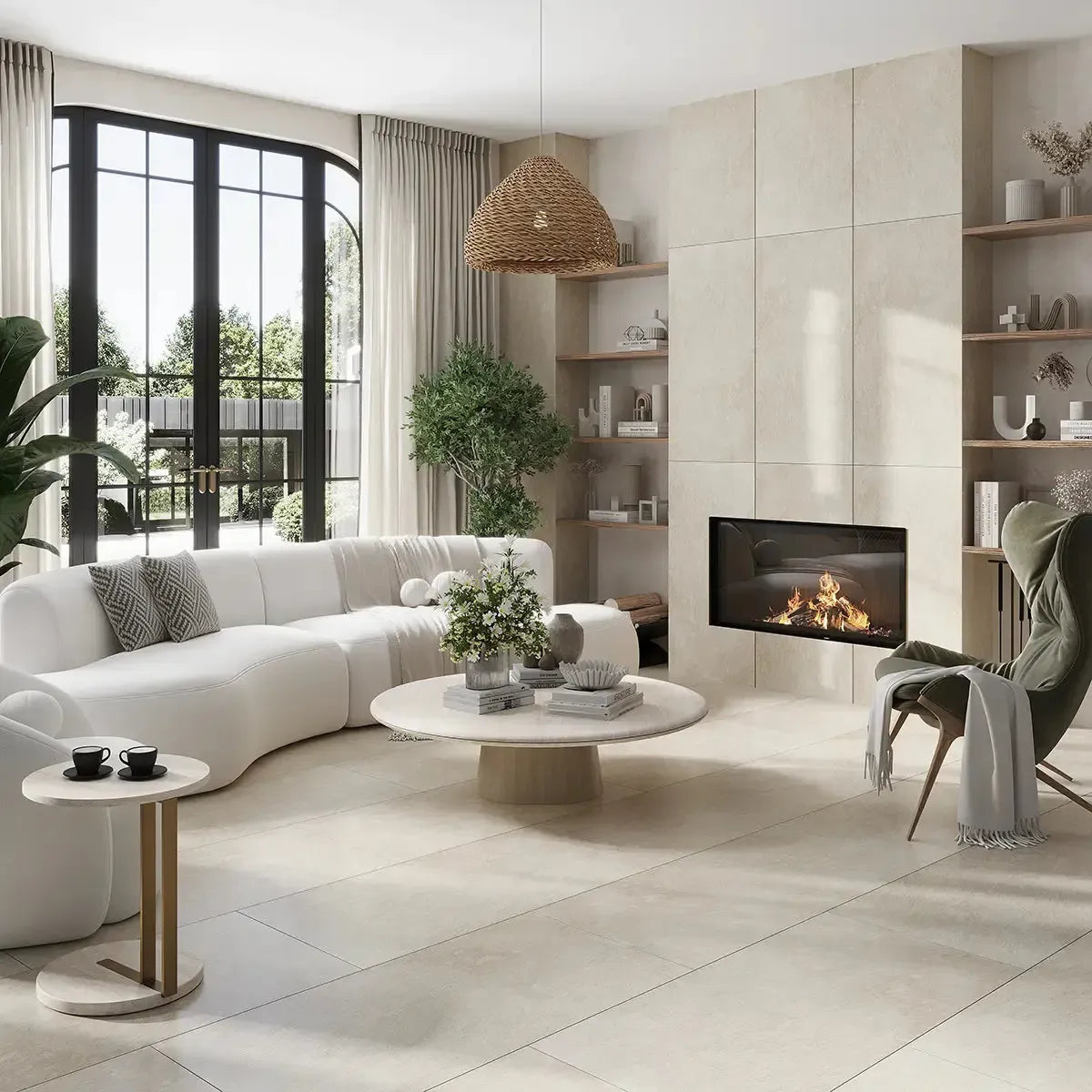 Lithia Beige Quartzite Look Porcelain Tile 24x48 | Tile Club
