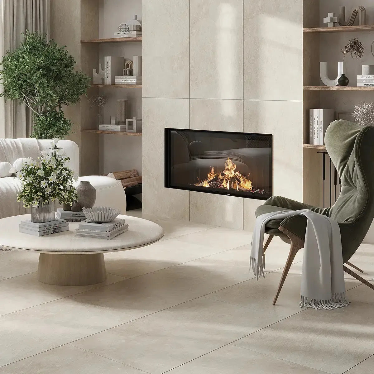 Lithia Beige Quartzite Look Porcelain Tile 24x48 | Tile Club