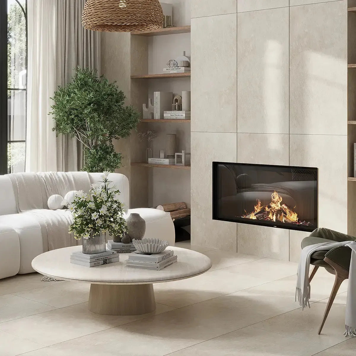 Lithia Beige Quartzite Look Porcelain Tile 24x48 | Tile Club