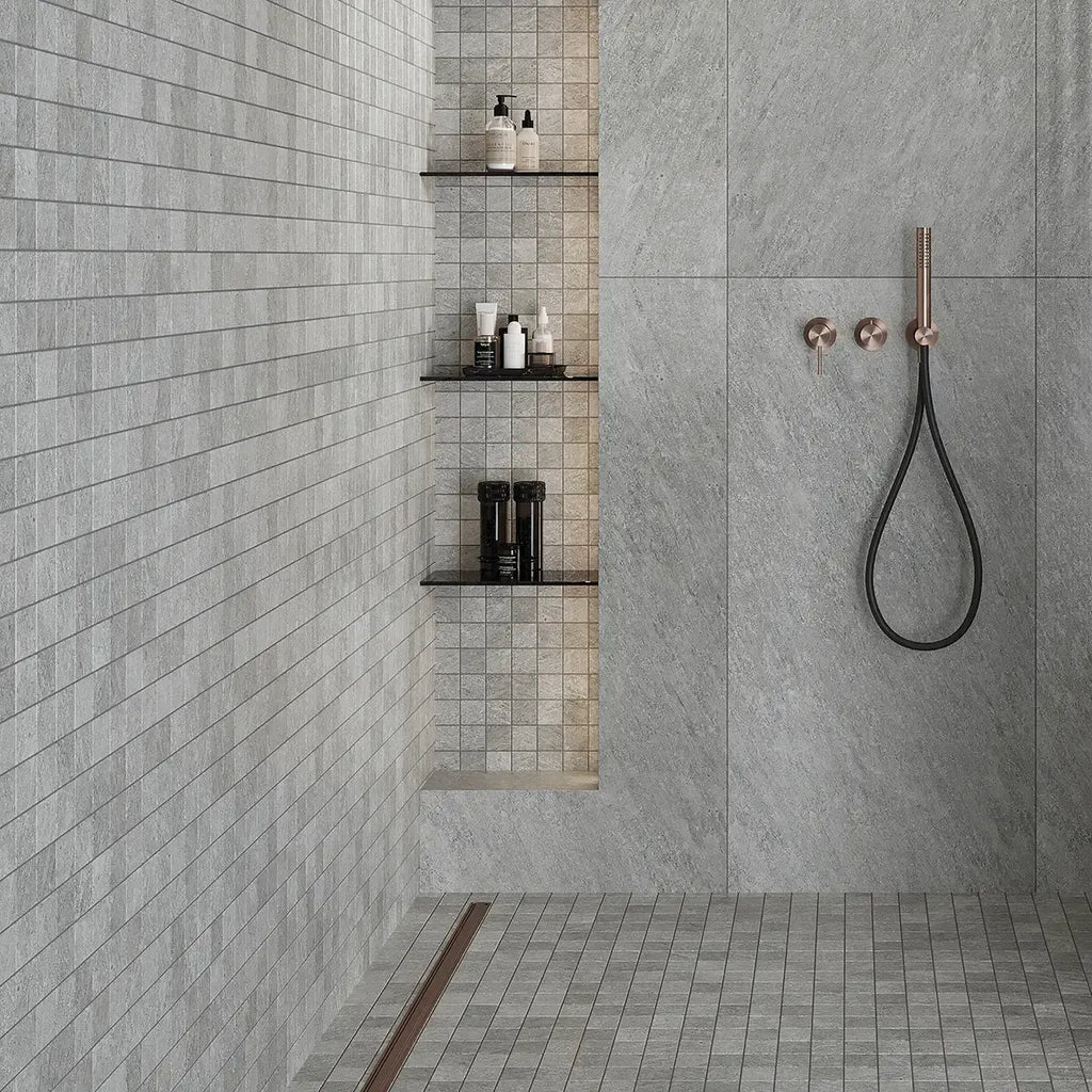 Lithia Gray Quartzite Look Porcelain Mosaic Tile | Tile Club