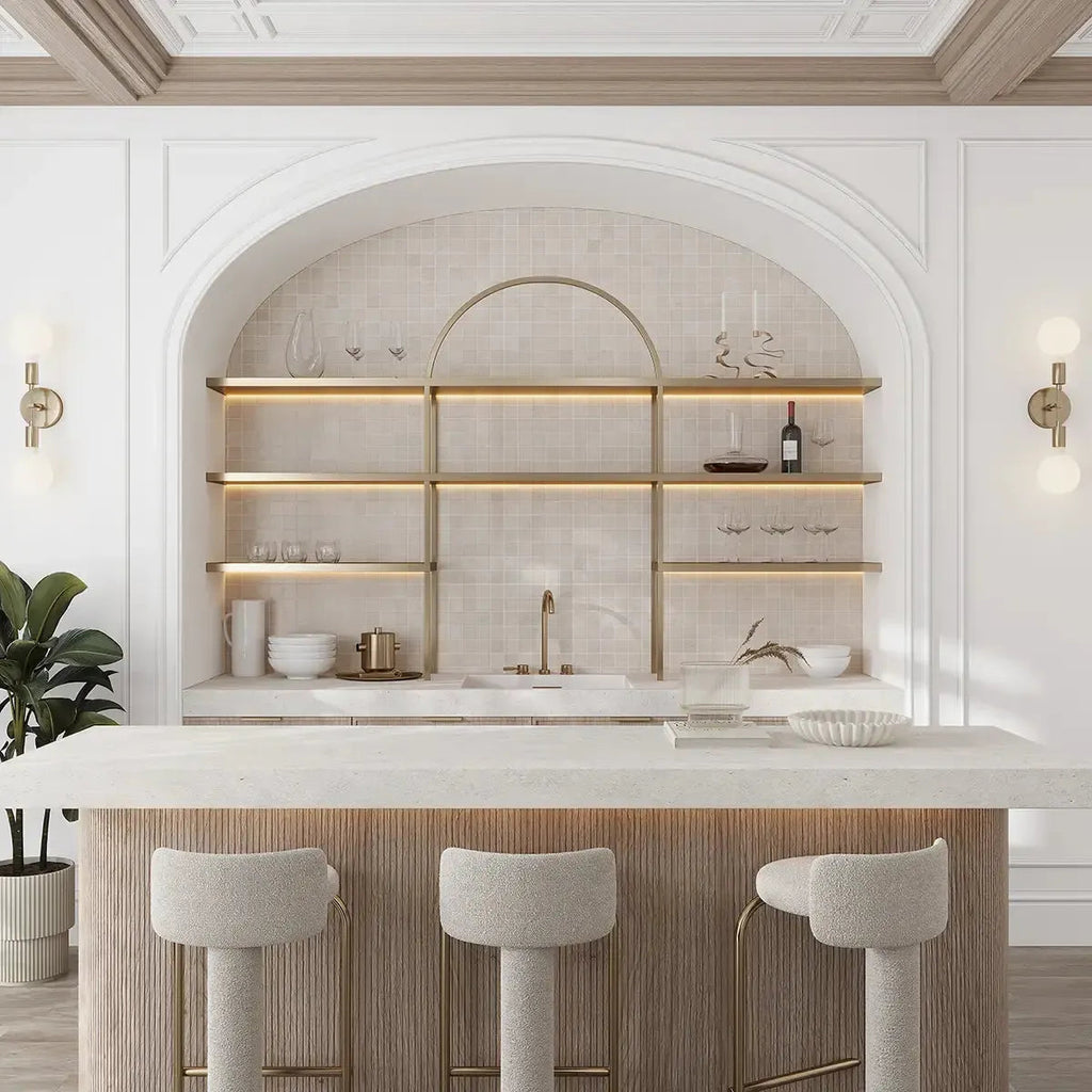 Lithia White Quartzite Look Porcelain Mosaic Tile | Tile Club